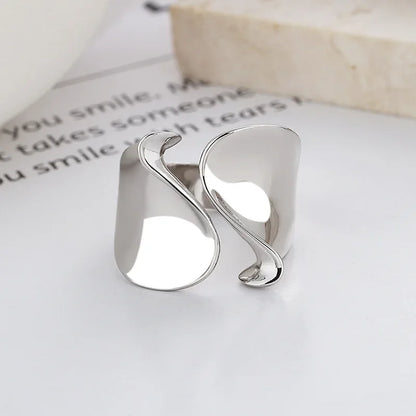 925 Sterling Silver Ring for Women Simple Big Open Ring