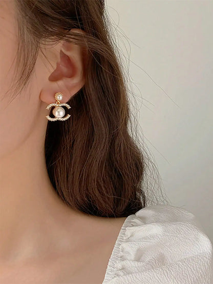 Elegant Charm Dangle Earrings – 1 Pair Vintage Faux Pearl