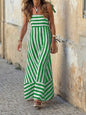 Striped Sleeveless A-Line Maxi Dress for Women, Boho Summer Casual Dress