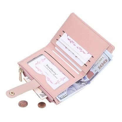 Baellerry Brand Wallet New Women's Short Wallet Buckle Sanded Leather Coin Purse