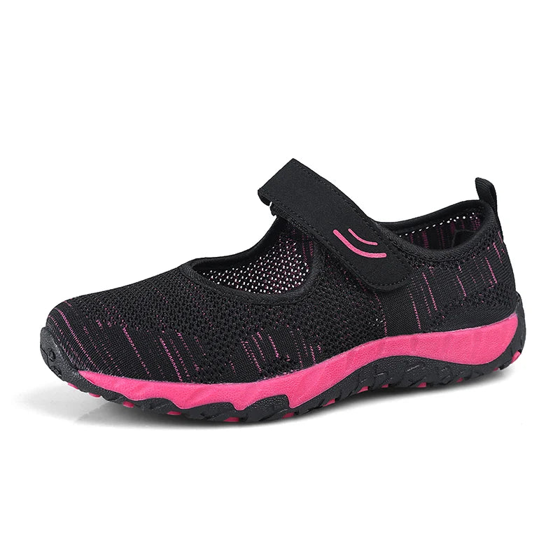 Summer Women Casual Flats Fabric Hoop & Loop Soft Comfy