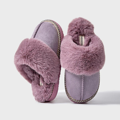 Winter Fur Cotton Slippers For Women Soft Comfort