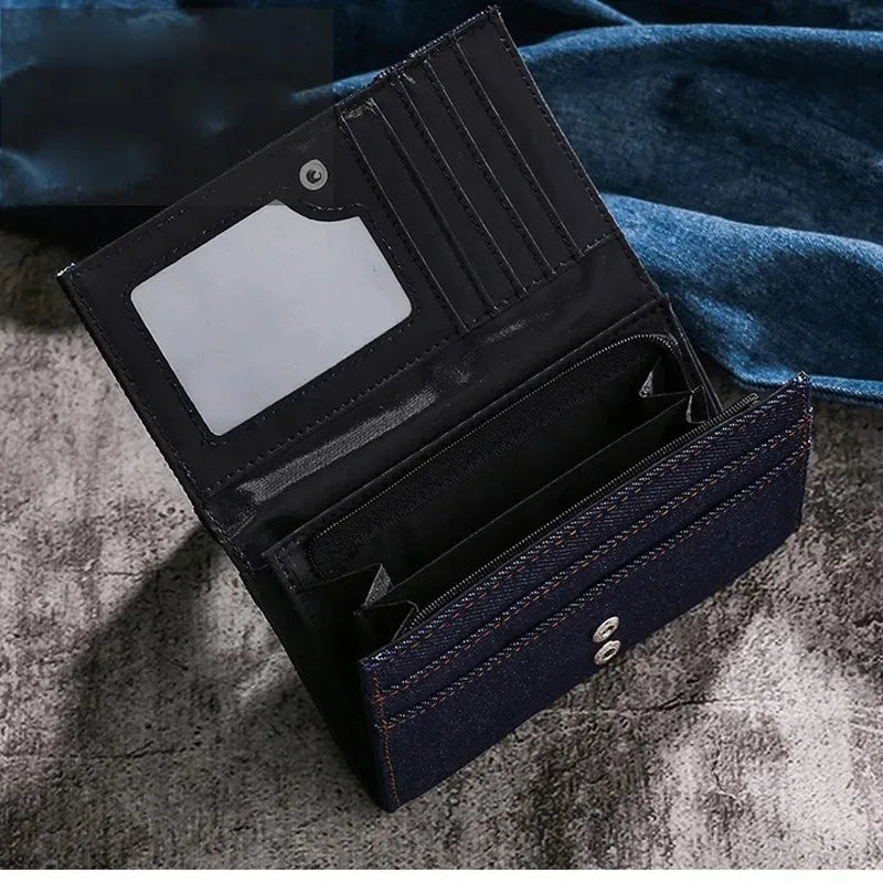 Wallet Coin Bag Long Style Purse Denim