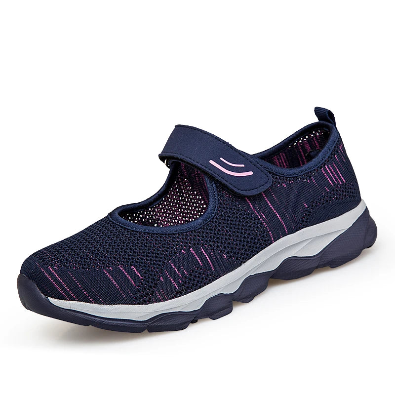 Summer Women Casual Flats Fabric Hoop & Loop Soft Comfy