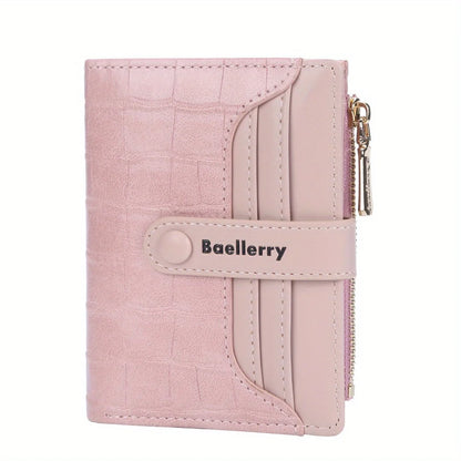 Baellerry Brand Wallet New Women's Short Wallet Buckle Sanded Leather Coin Purse