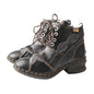 TMA EYES Women's Leather Oxford Ankle Boots Fleece Lined Bootie