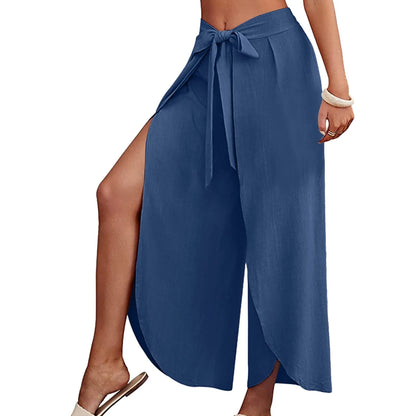 Womens Linen Wide Leg Flowy Bootcut Pants