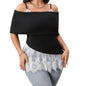 Women Plus Size T-Shirt V-Neck Short Sleeve Blouse Loose Fit Casual Top