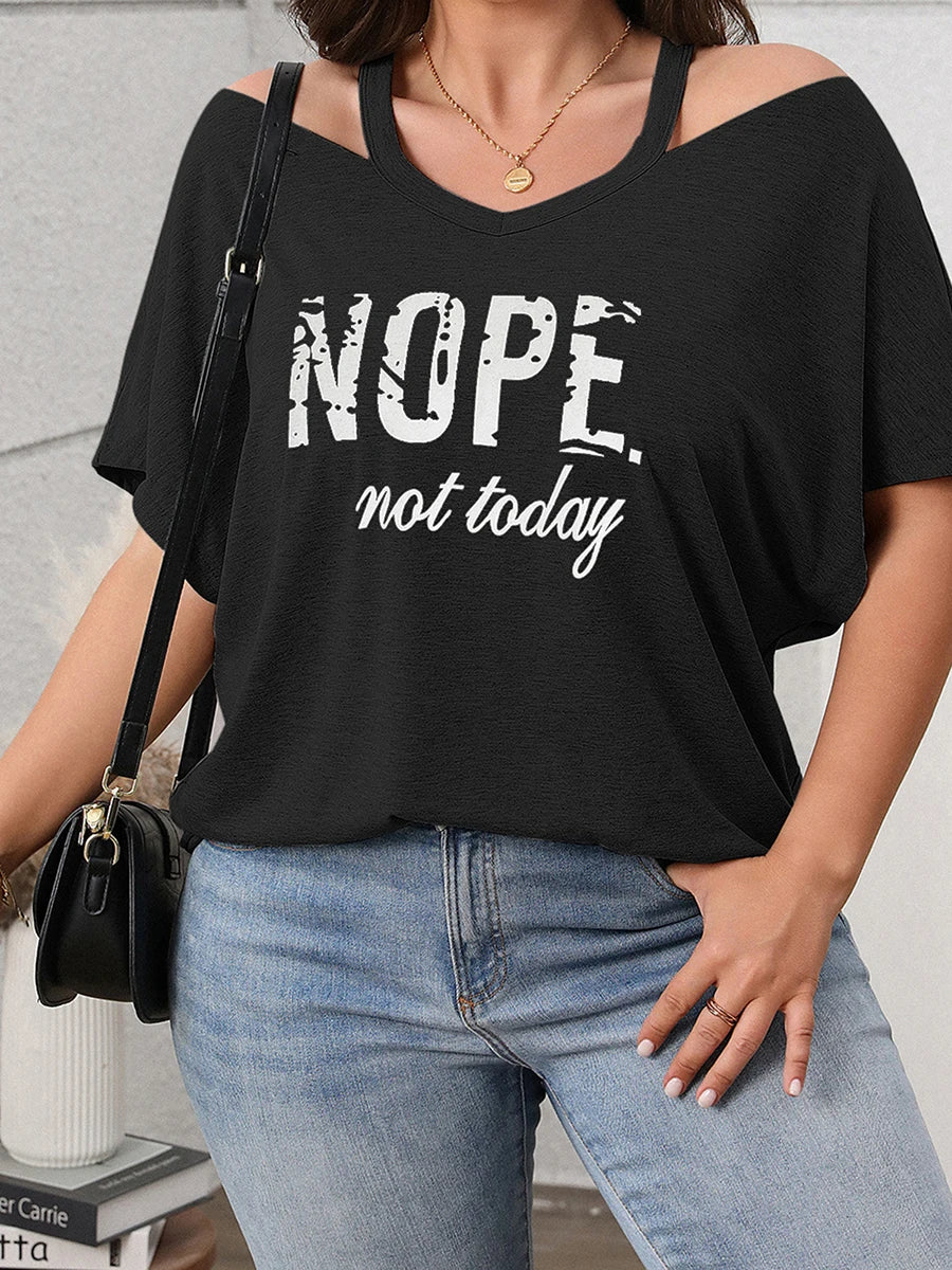 Women s T-shirt Off-Shoulder Short Sleeve Casual Daily Wear