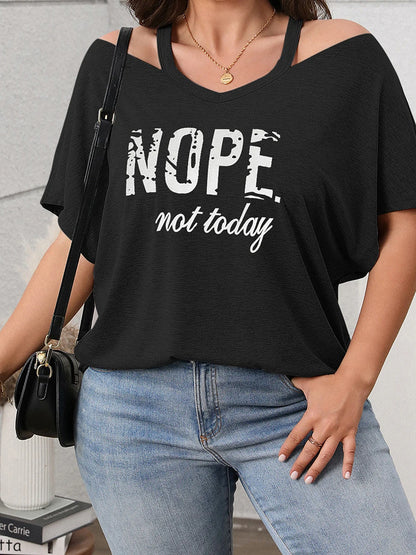 Women s T-shirt Off-Shoulder Short Sleeve Casual Daily Wear