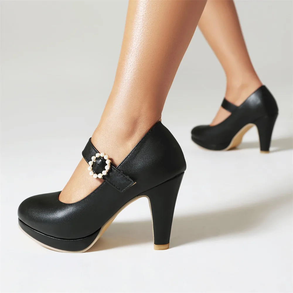 Classic White Mary Jane Pumps