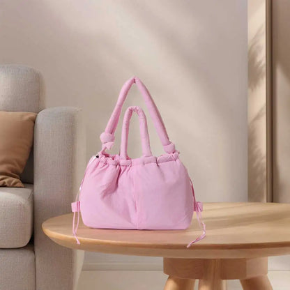 Nylon Solid Backpack Large Capacity Puffy Purse