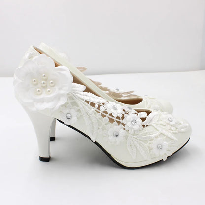 White Flower Pumps New Arrival Women's Shoes