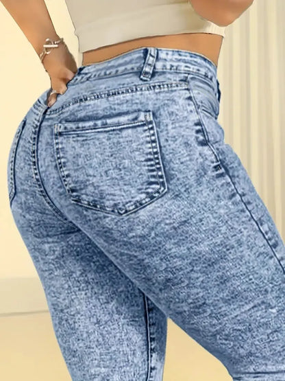 Women's casual high waist elastic slim butt lift tight feet