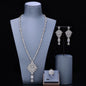 4pcs Bridal Zirconia Full Jewelry Set Dubai Nigeria CZ Crystal