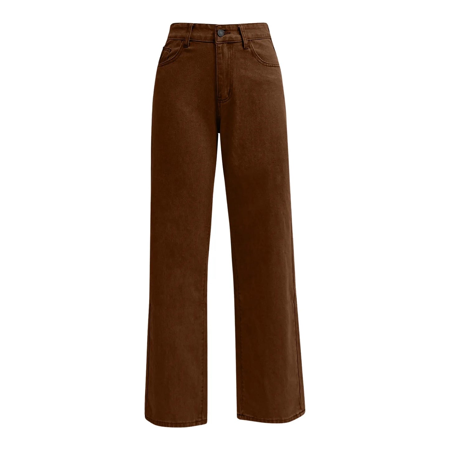 Ladies' High Waisted Straight Leg Pants Loose Casual