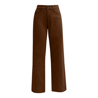 Ladies' High Waisted Straight Leg Pants Loose Casual