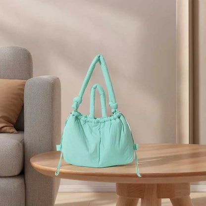 Nylon Solid Backpack Large Capacity Puffy Purse
