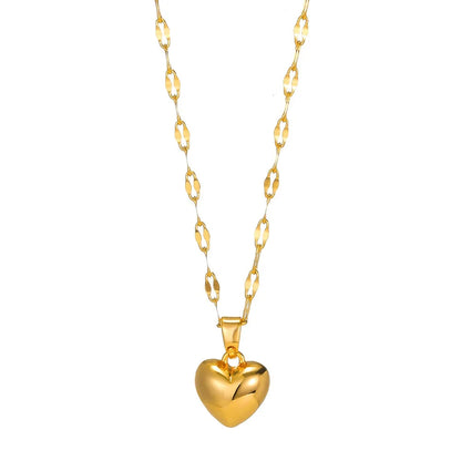 Stainless Steel Metal Heart Necklace