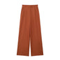 Willshela Women Fashion Solid Front Zipper Straight Pants High Waist Full Length