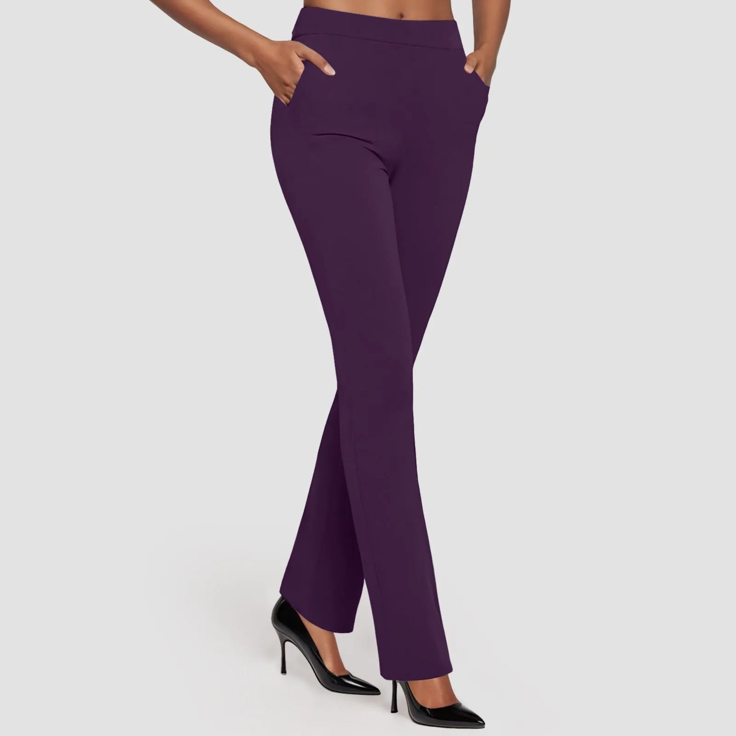 Women Business Casual Work Pants High Waist Stretch with Pockets