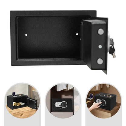 Safe Deposit Box Anti-theft Digital Lock Safe Cash Box Jewelry Case with Keys For Bedrooms Offices