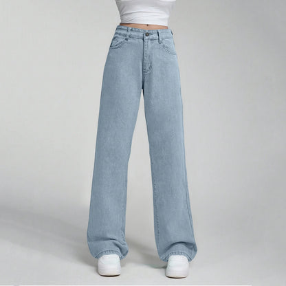Ladies' High Waisted Straight Leg Pants Loose Casual