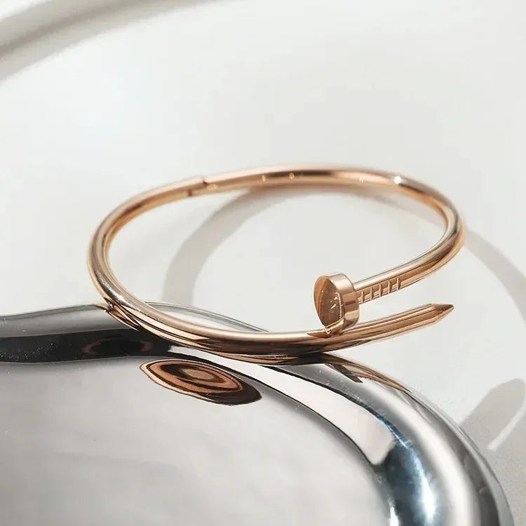 Stainless Streel Gold Silver Solid Metalic Bangle Cuff