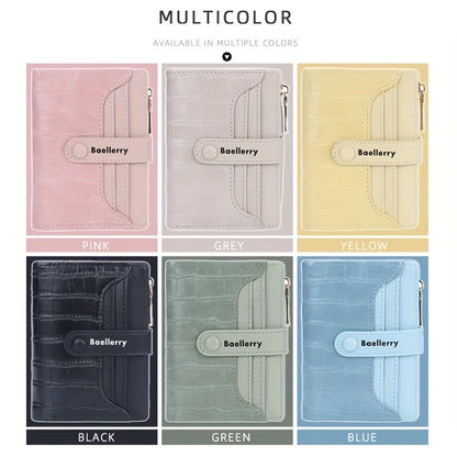 Baellerry Brand Wallet New Women's Short Wallet Buckle Sanded Leather Coin Purse