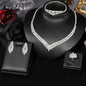 4pcs Bridal Zirconia Full Jewelry Set Dubai Nigeria CZ Crystal