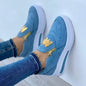 Women Autumn Sneakers Casual Double M Printed Side Zipper Platform Shoes