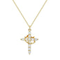 Light Luxury Pave Zircon Cross Necklace | Gold/Silver Dual-Tone