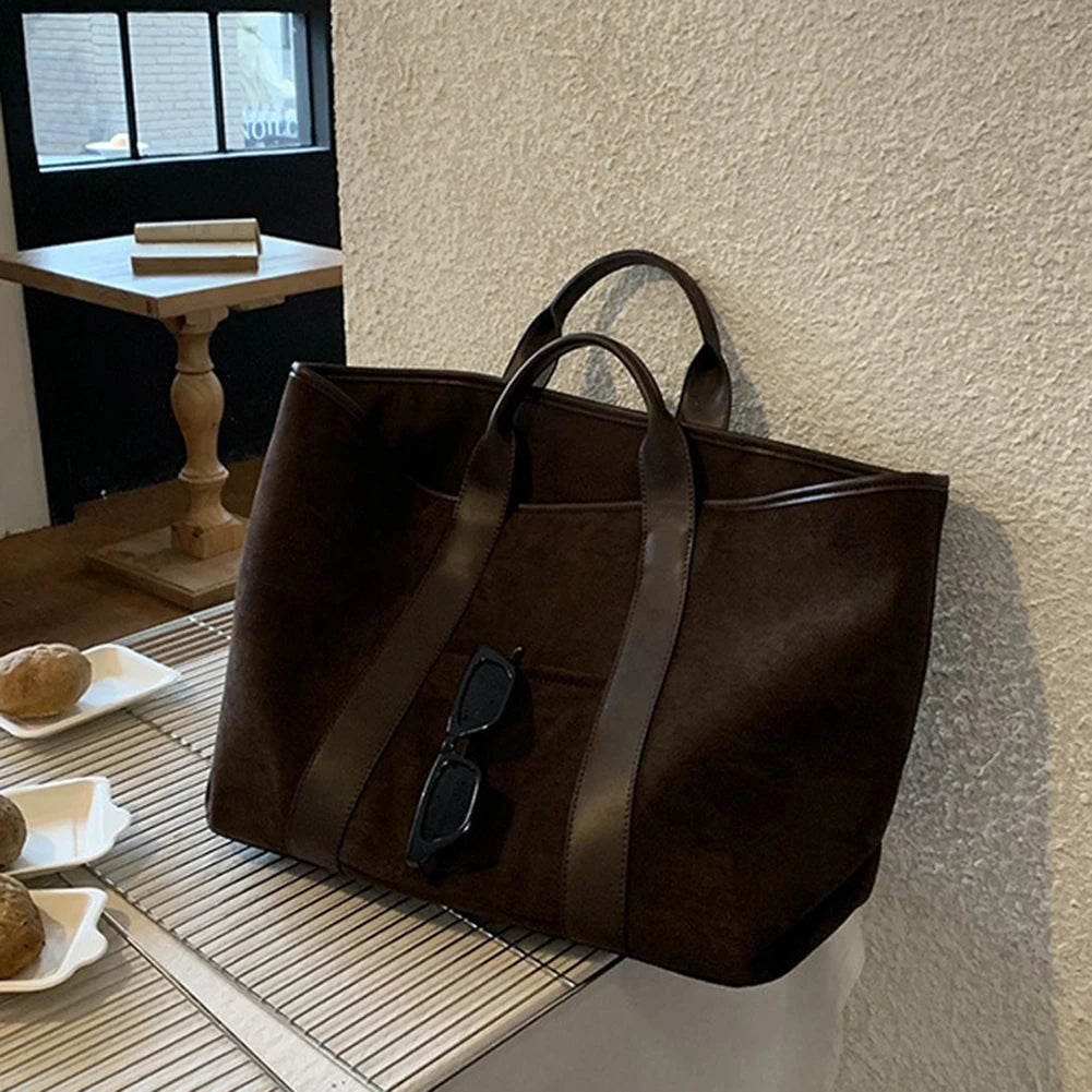 Tote Bag for Women Large Capacity Satchel, Suede