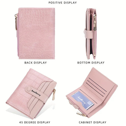 Baellerry Brand Wallet New Women's Short Wallet Buckle Sanded Leather Coin Purse