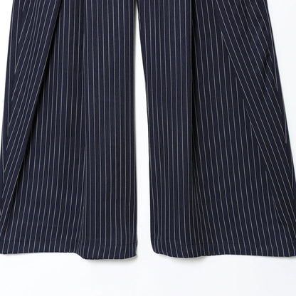 Striped Pleated Pants Baggy Wide Leg High Waist Pants