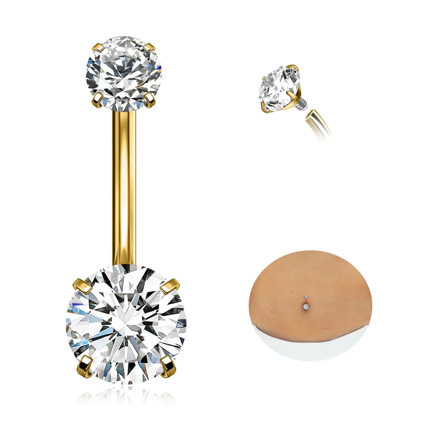 Stainless steel belly button piercing,