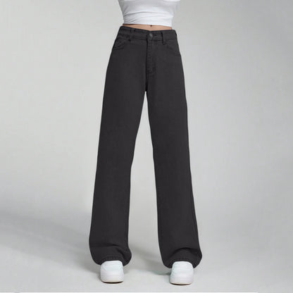 Ladies' High Waisted Straight Leg Pants Loose Casual