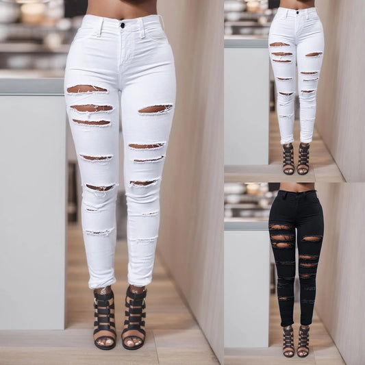 New Ripped Jeans Women'S Pencil Pants Ripped