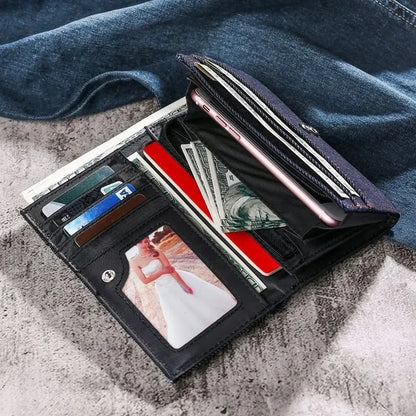 Wallet Coin Bag Long Style Purse Denim