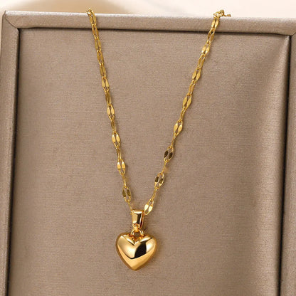 Stainless Steel Metal Heart Necklace