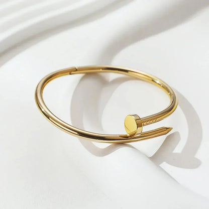 Stainless Streel Gold Silver Solid Metalic Bangle Cuff