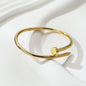 Stainless Streel Gold Silver Solid Metalic Bangle Cuff