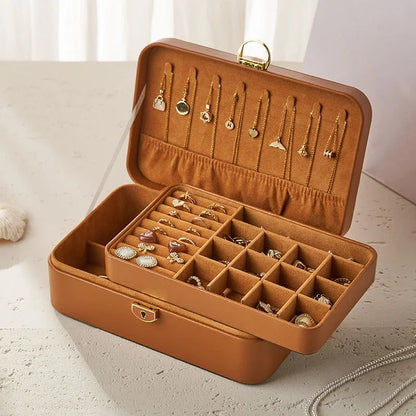 # PU Leather Big Jewelry Box  With Lock