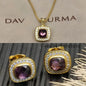 2025 New High-Quality Square Diamond Necklace and Earrings Set