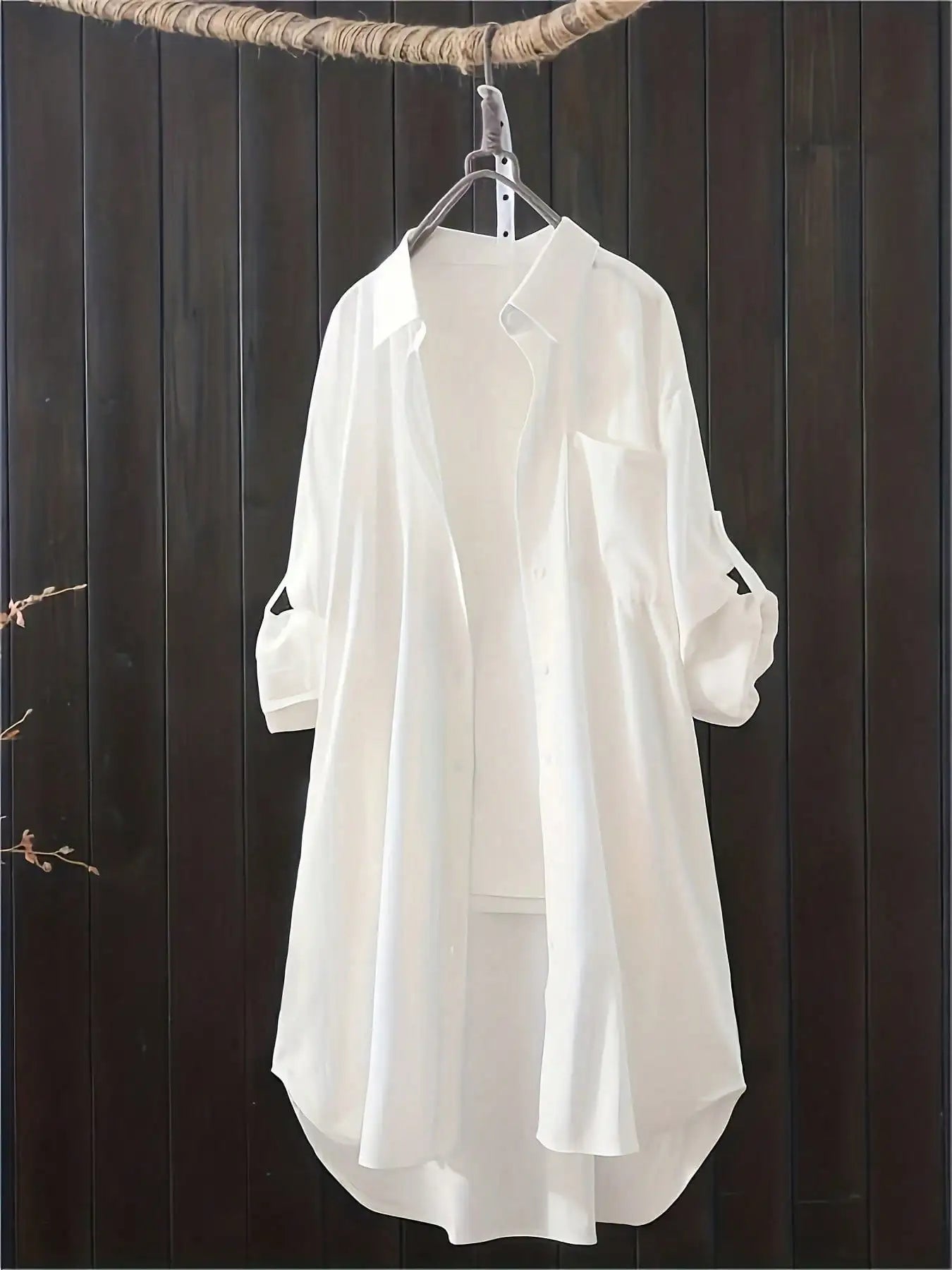 Casual Loose fitting Linen Long Shirts Women Plus Size Tops