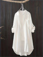 Casual Loose fitting Linen Long Shirts Women Plus Size Tops