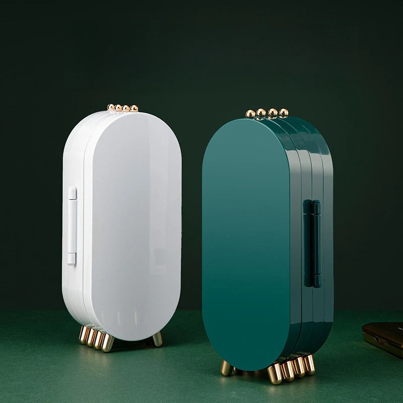 Foldable Mirror Jewelry Storage Box,