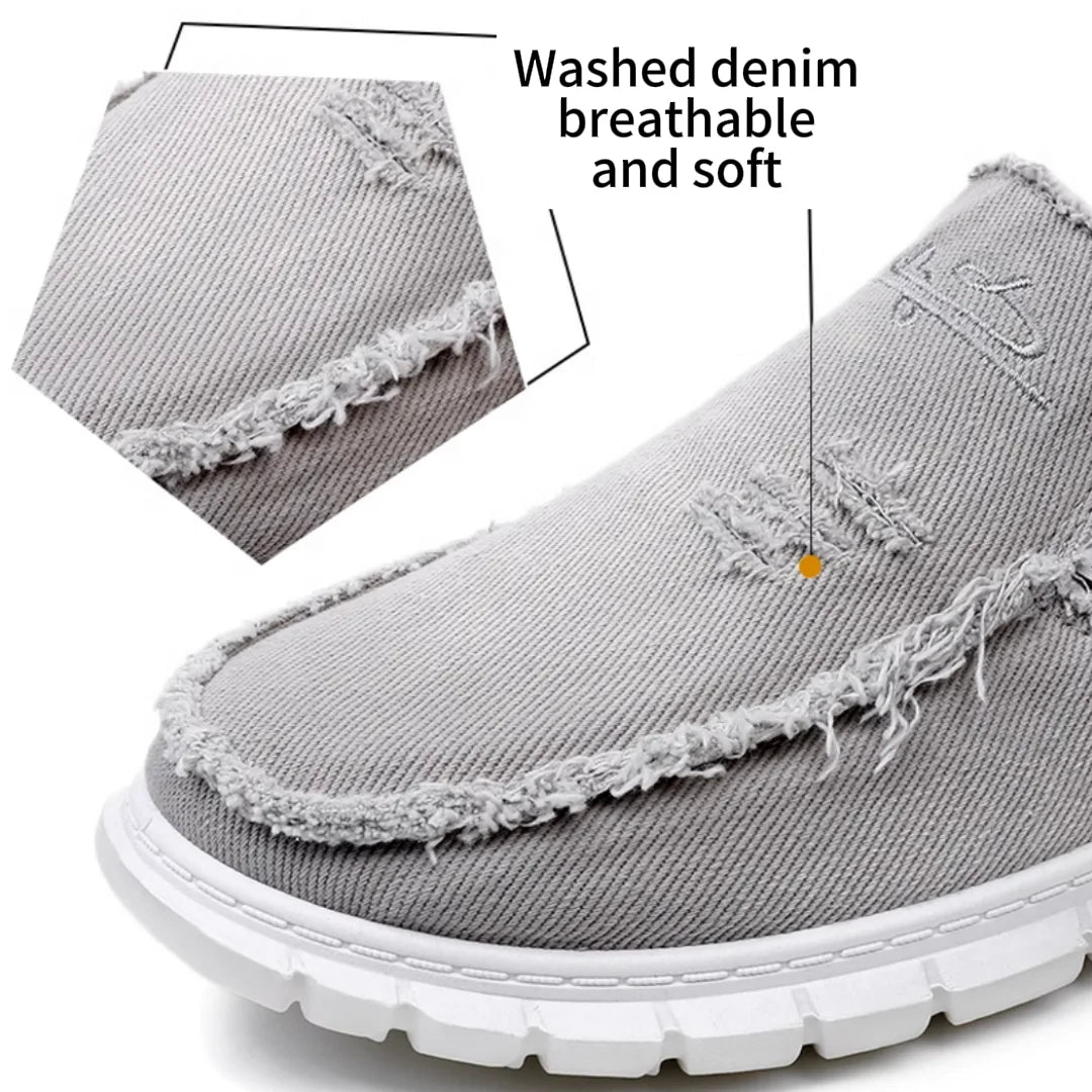 Daisy embroidery denim, casual sneaker.
