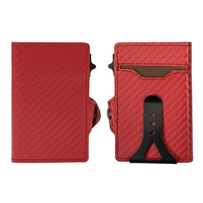 CASEKEY Top Quality Leather Cash Clip Wallet RFID NFC Protection Pop Up Metal Card Holder Case