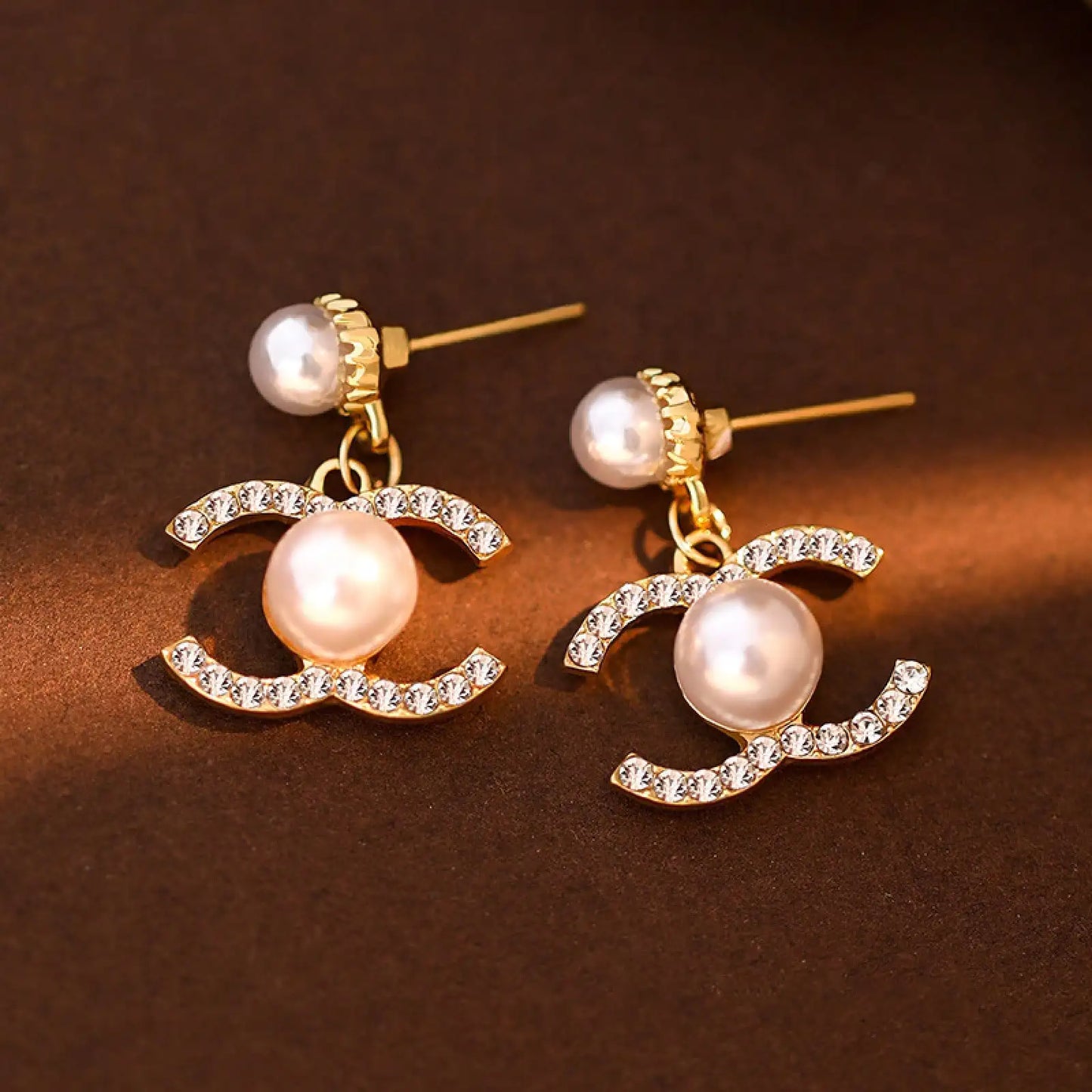 Elegant Charm Dangle Earrings – 1 Pair Vintage Faux Pearl